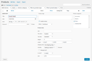 Cost of Goods Quick Edit on the WooCommerce Product List