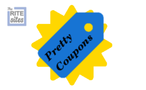 Coupon vector image with pretty coupon labeled within, and The Rite Sites logo